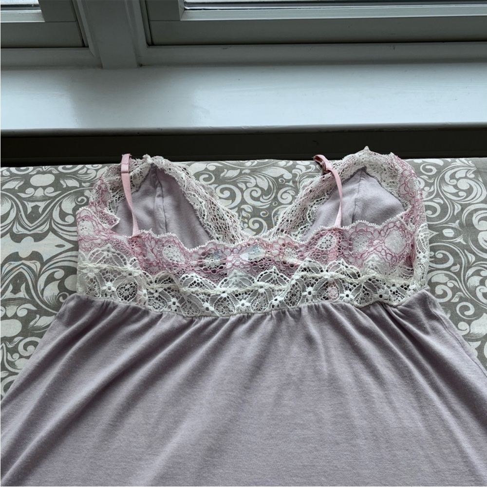 eberjey Lavender Sleep Romper with Lace Trim - Picture 5 of 5